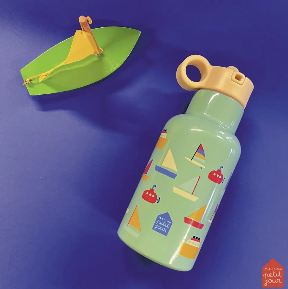 Gourde enfant isotherme les bateaux