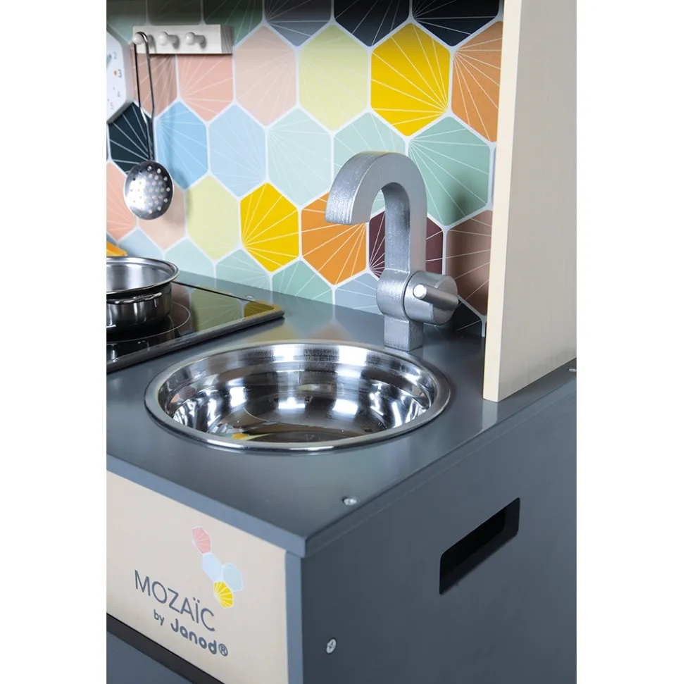 Grande cuisine enfant en bois mozaïc