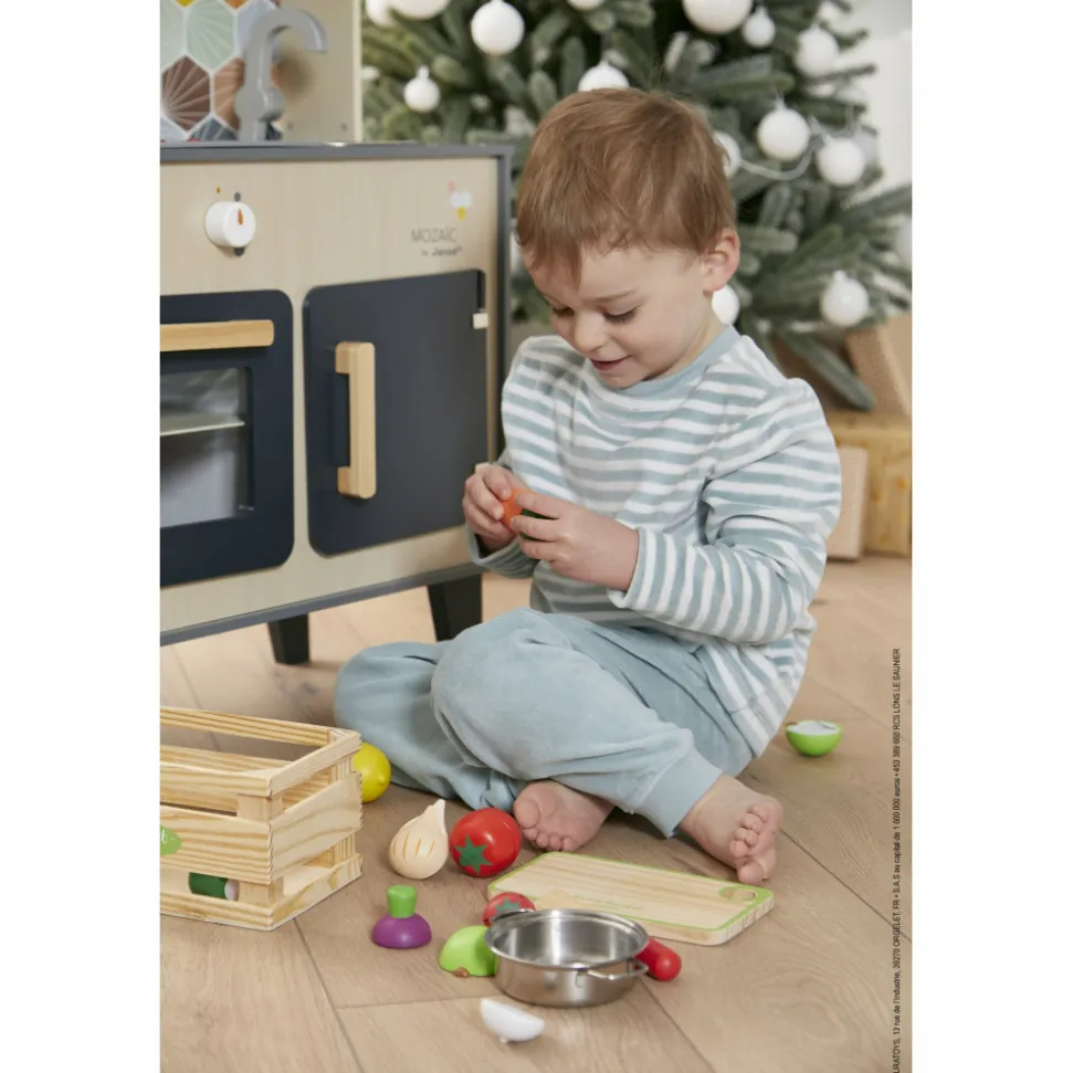 Grande cuisine enfant en bois mozaïc