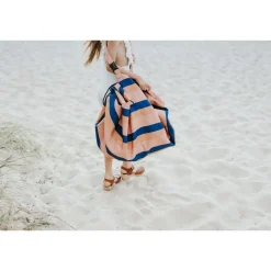 Grand sac à jouets d'extérieur / tapis de jeu 2 en 1 mokka stripes