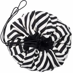 Grand sac à jouets / tapis de jeu 2 en 1 stripes black