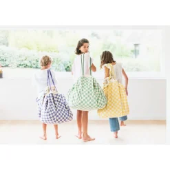 Grand sac à jouets / tapis de jeu 2 en 1 vichy yellow