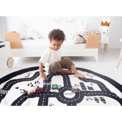 Grand sac à jouets / tapis de jeu 2 en 1 route & éclair