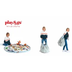 Grand sac à jouets / tapis de jeu 2 en 1 stripes green