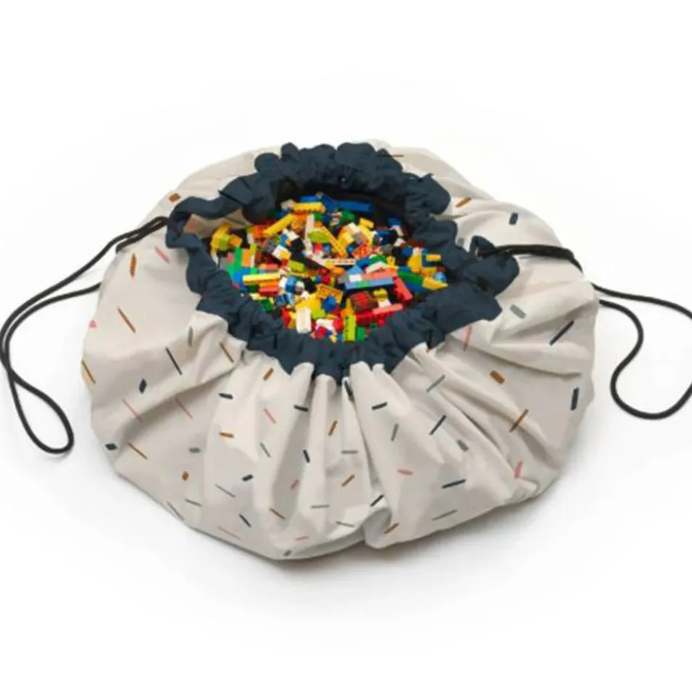 Grand sac à jouet / tapis de jeu 2 en 1 - confetti