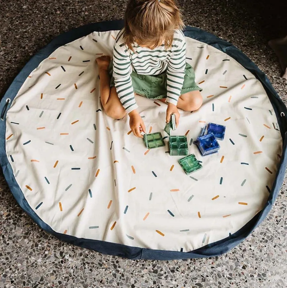 Grand sac à jouet / tapis de jeu 2 en 1 - confetti