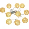 Guirlande lumineuse led 10 boules glitter rose