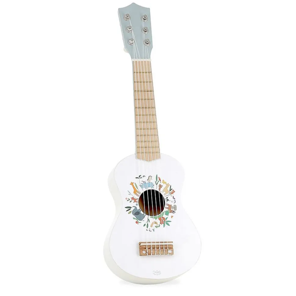Guitare pour enfant en bois blanc les animaux du monde - sarah betz