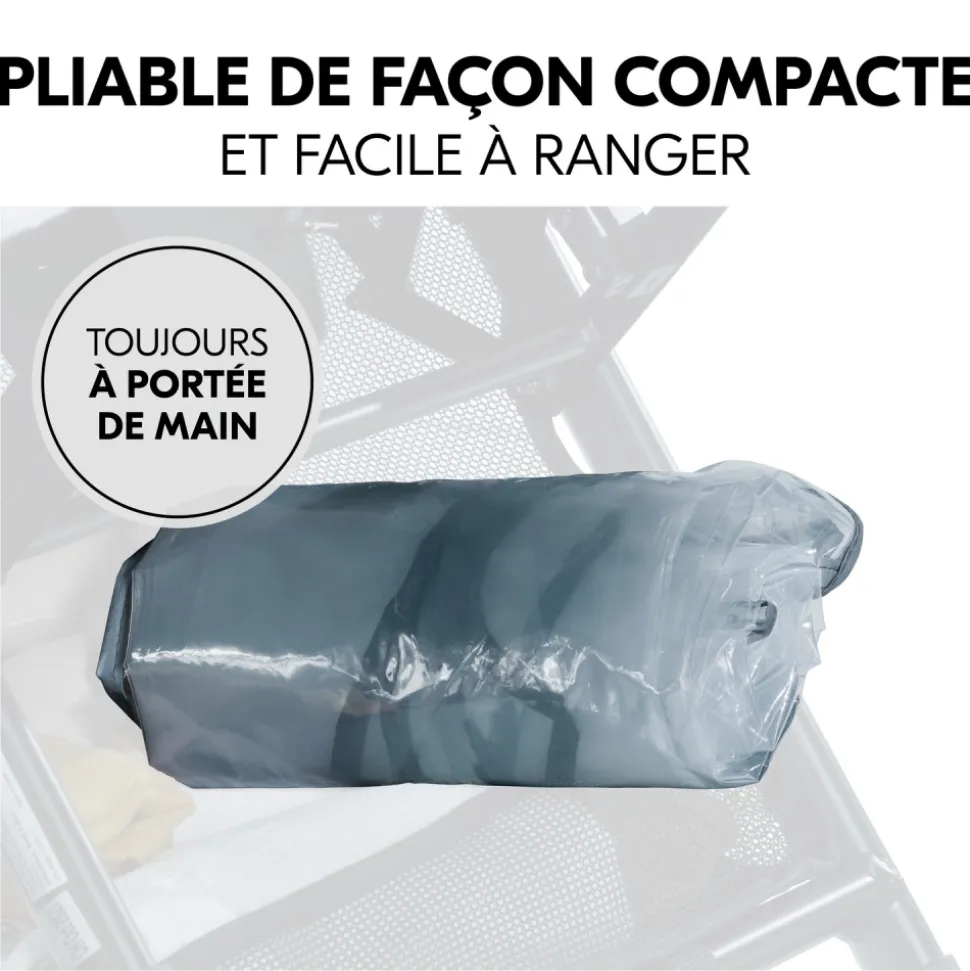 Habillage pluie pour poussette double côte à côte