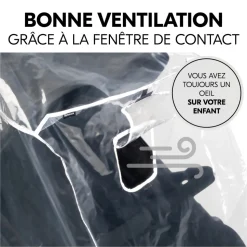 Habillage pluie pour poussette double côte à côte