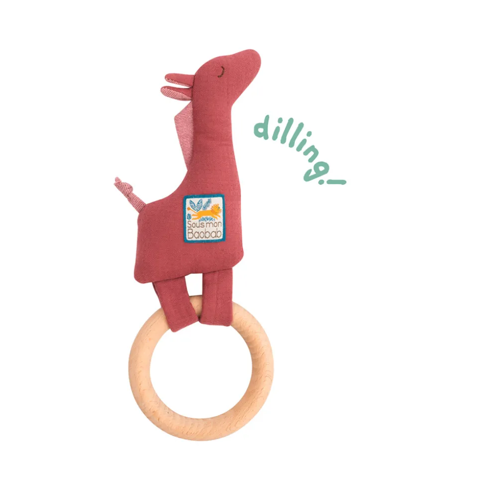Hochet anneau bois sous mon baobab - girafe