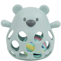 Hochet avec balle ours en slicone vert d'eau