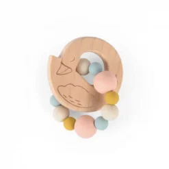 Hochet en bois et silicone la petite école de danse - cygne