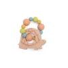Hochet en bois et silicone trois petits lapins - tortue