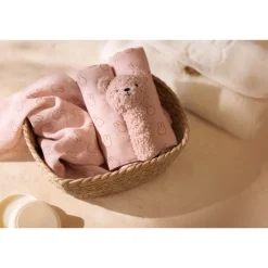 Hochet ours bouclette teddy bear wild rose