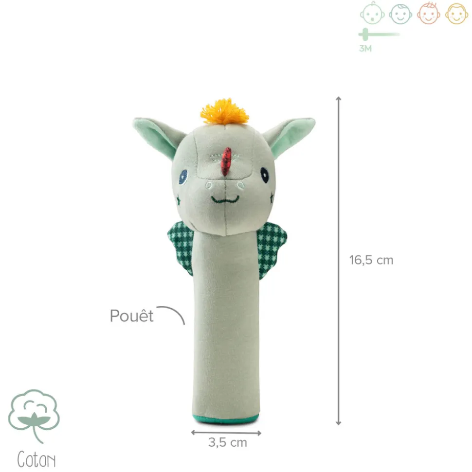 Hochet pouêt-pouêt eco-friendly joe le dragon
