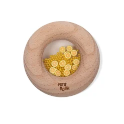 Hochet sensoriel bébé donut en bois citrons