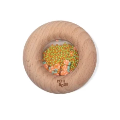 Hochet sensoriel bébé donut en bois carottes