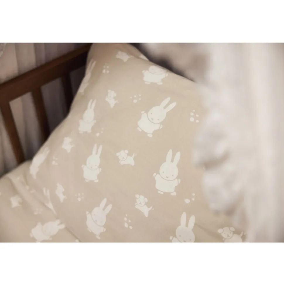 Housse de couette et taie 100x140 cm miffy snuffy nougat