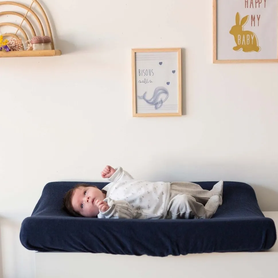 Housse matelas a langer marine