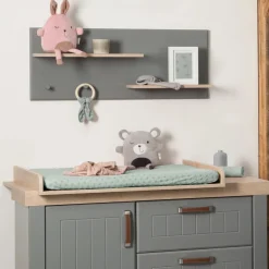 Housse matelas à langer 75 x 85 cm vert givré