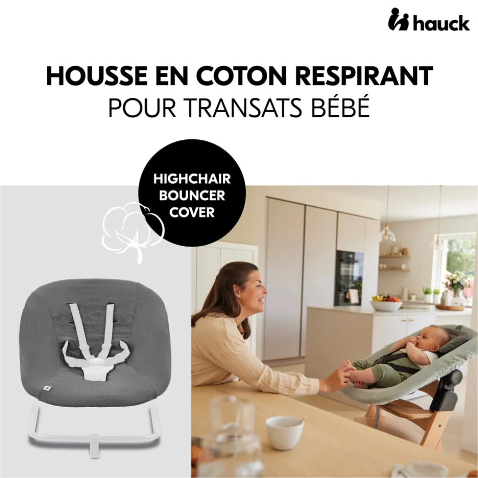Housse pour transat bébé dark grey