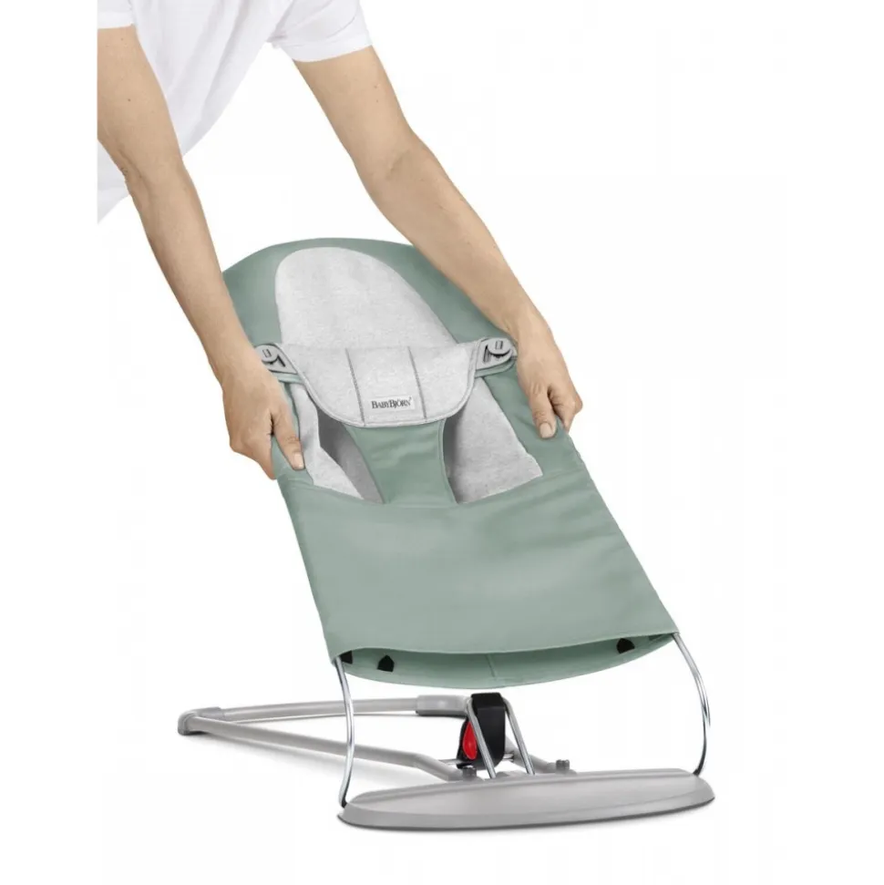 Housse transat balance soft tissé/jersey vert sauge/gris