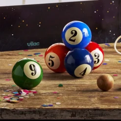 Jeu de pétanque pour enfant 6 boules - thème billard