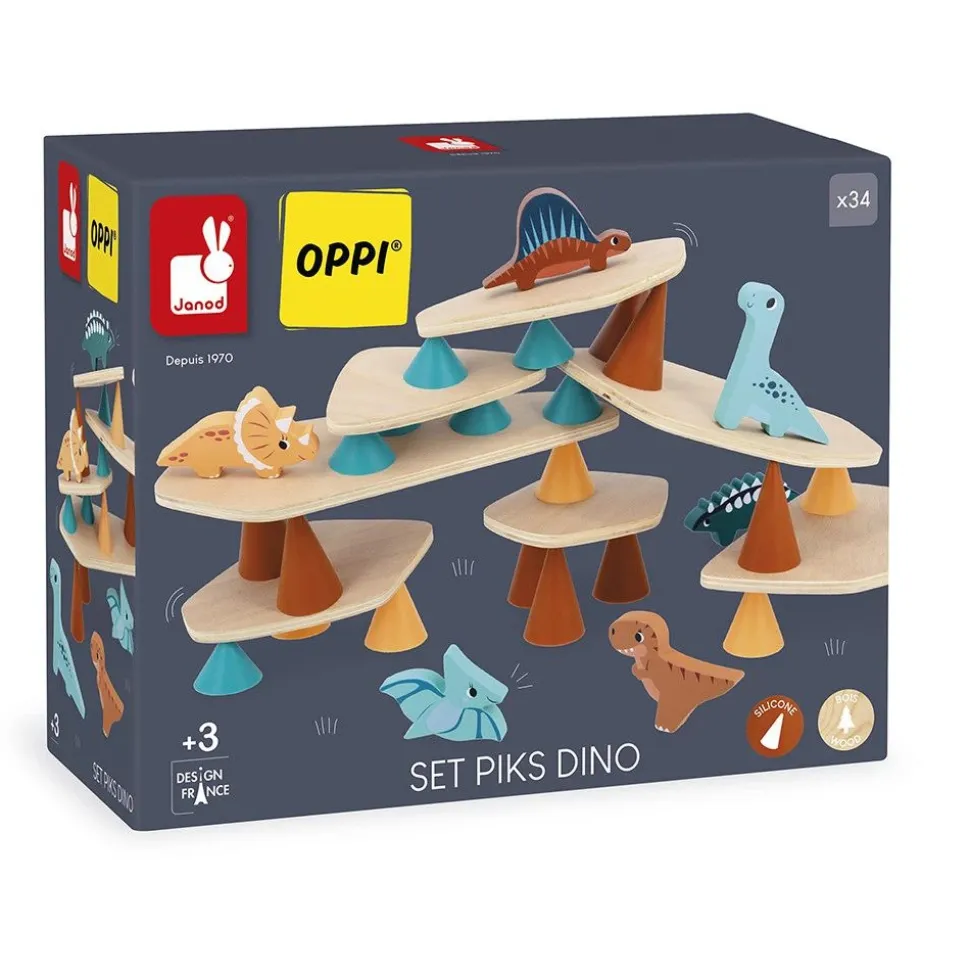 Jeu d'équilibre en bois pour enfant piks dino