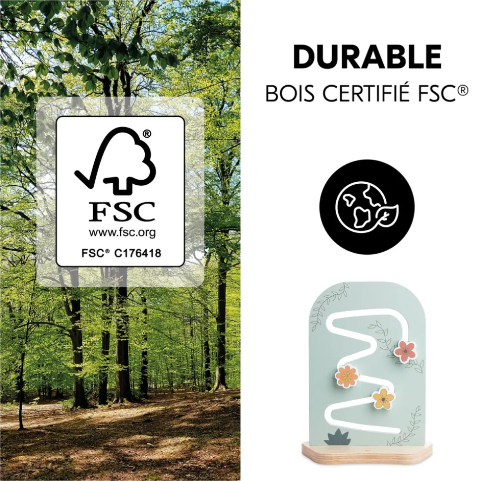 Jeux de plateau pour chaise haute en bois arketa play planting s