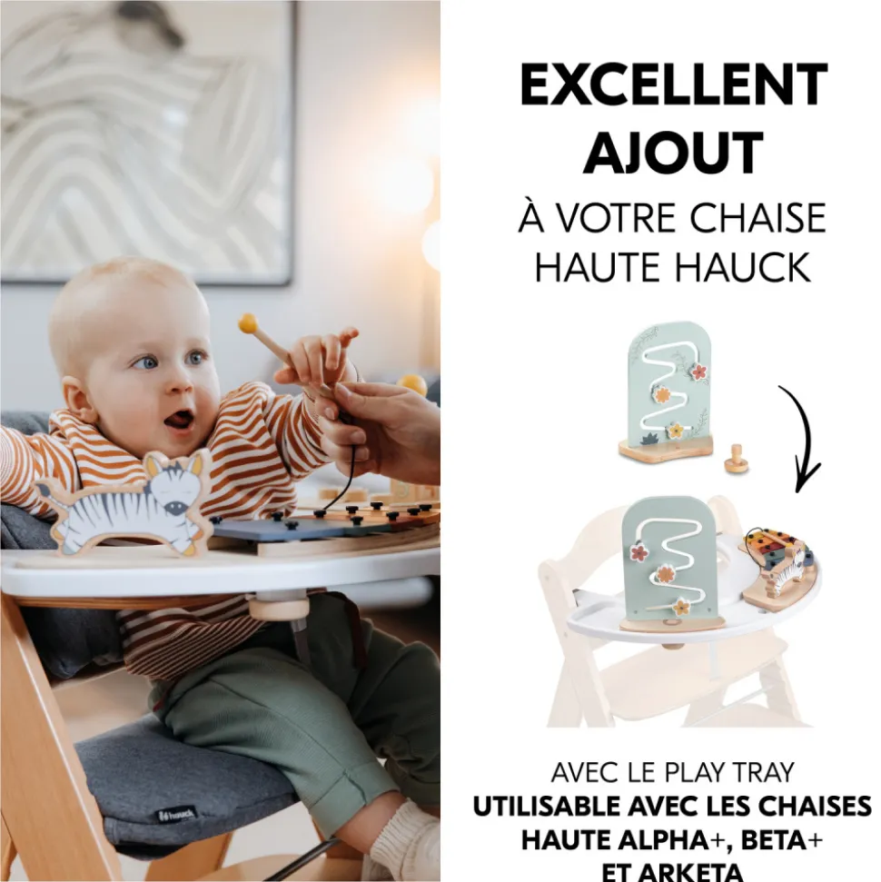 Jeux de plateau pour chaise haute en bois arketa play planting s