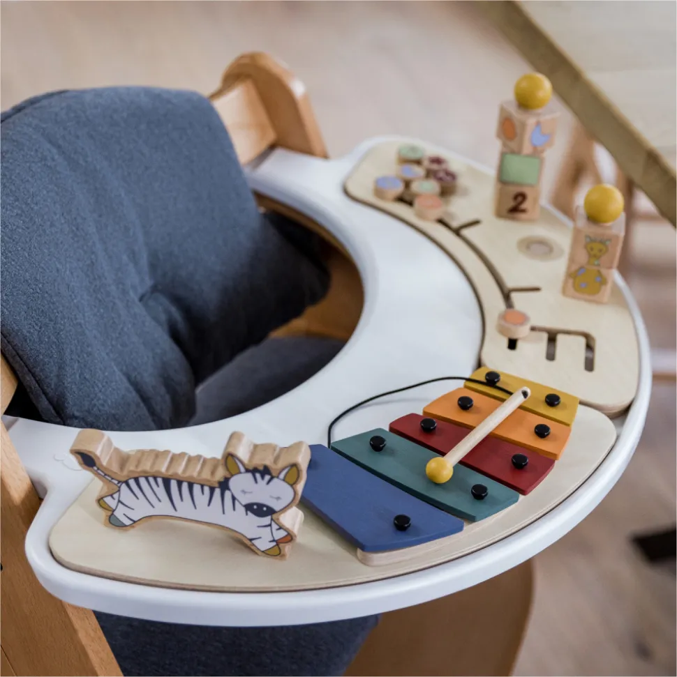 Jeux pour plateau de chaise haute en bois play music