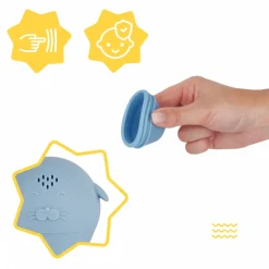 Jouet de bain 4 aspergeurs ouverts en silicone