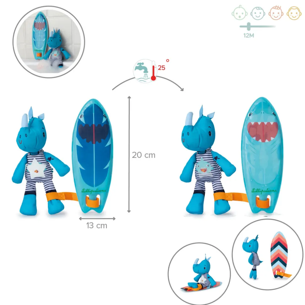 Jouet de bain marius le surfeur magique