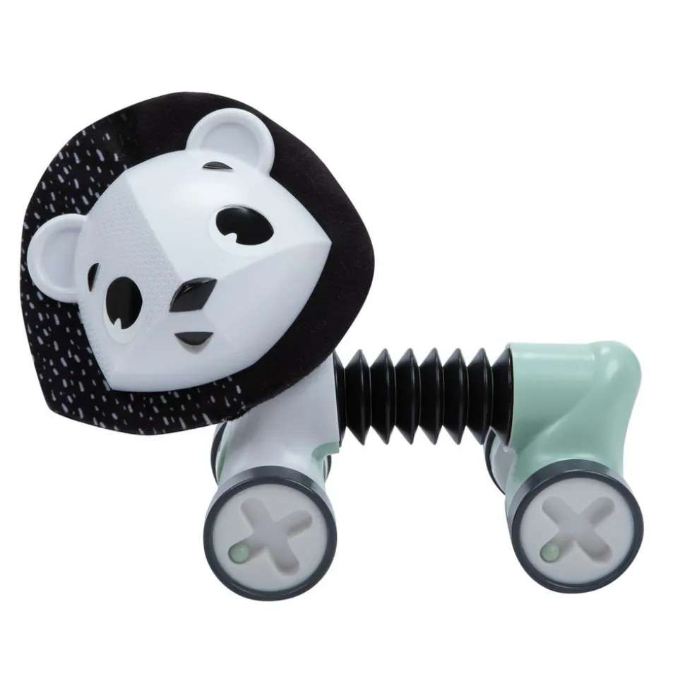 Jouet d'éveil tiny roller lion - black & white