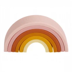 Jouet à empiler arc en ciel rose