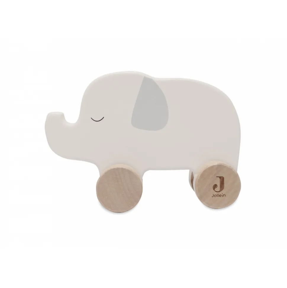 Jouet en bois à roulettes éléphant