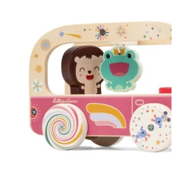 Jouet en bois à tirer bus magique lena la licorne