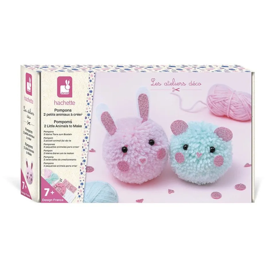 Kit créatif 2 pompons animaux à créer