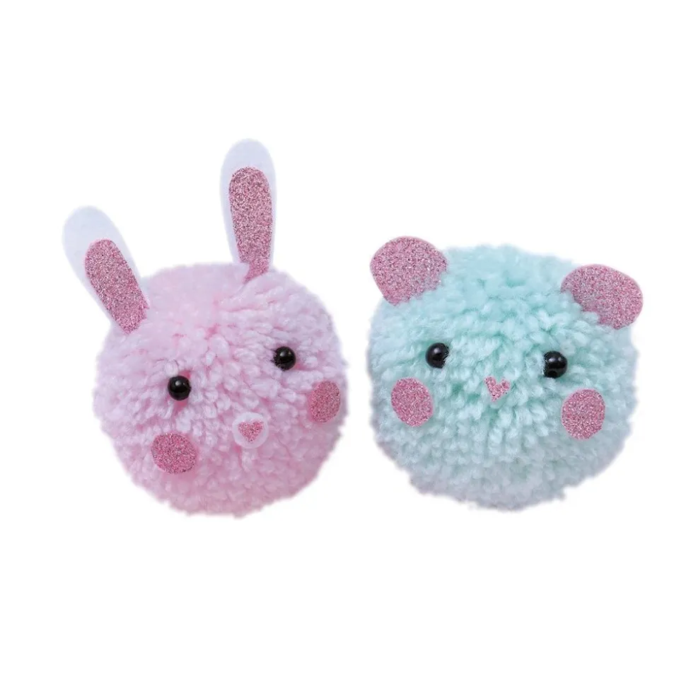 Kit créatif 2 pompons animaux à créer