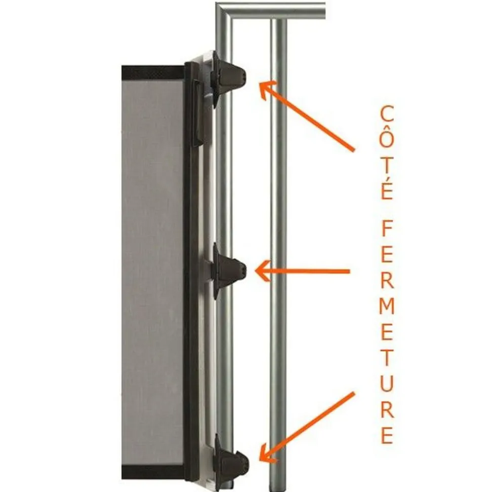 Kit d'installation rampe côté fermeture kiddy guard blanc