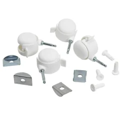Kit 4 roulettes blanches pour lit opale