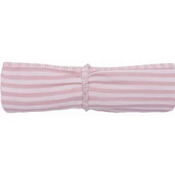 Lange en double gaze de coton gaufré rayé vieux rose