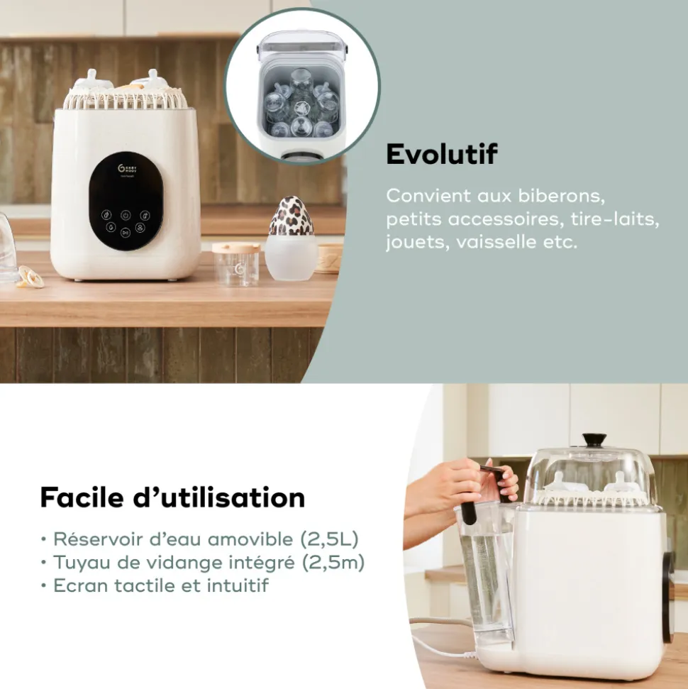 Lave biberon stérilisateur nutriwash 4 en 1