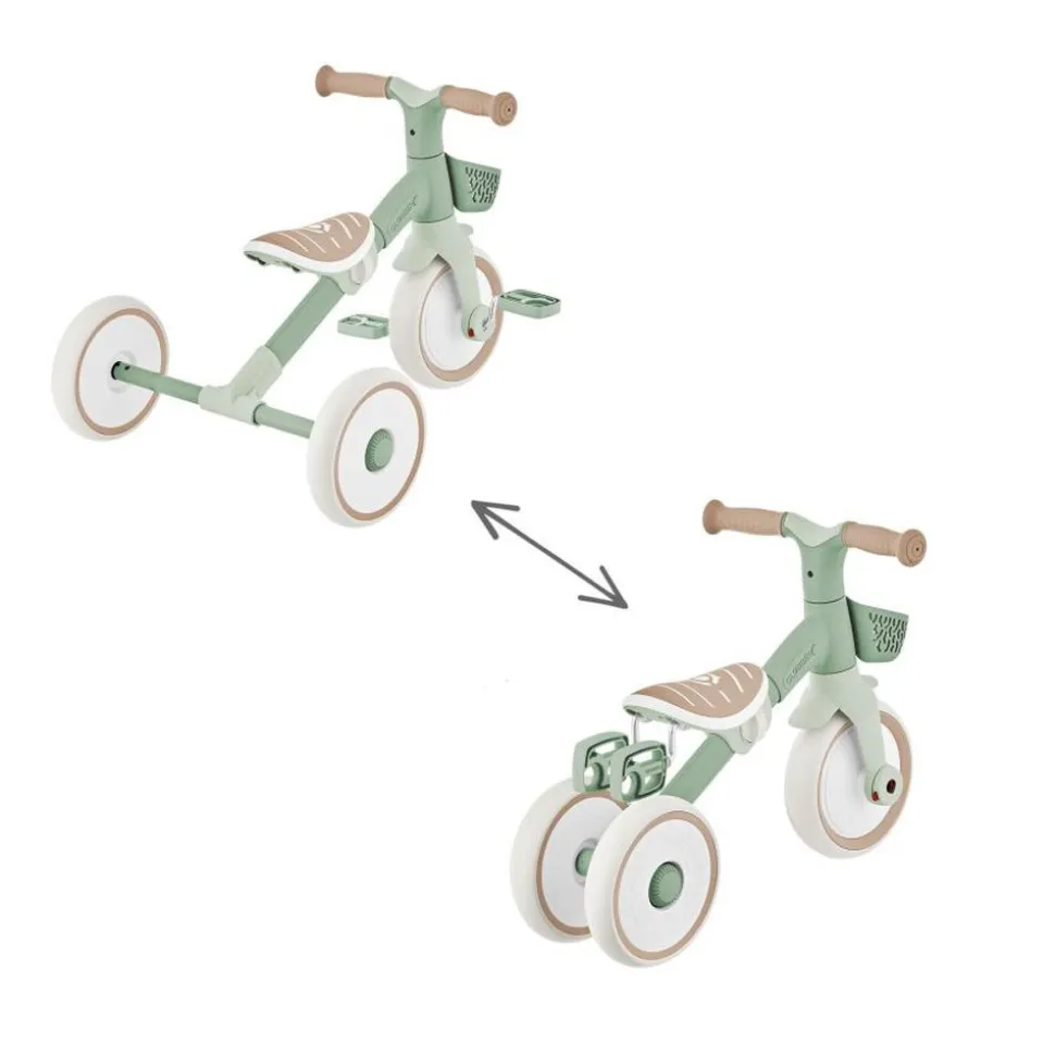 Learning trike plus 2 en 1 evolutif vert olive / sauge