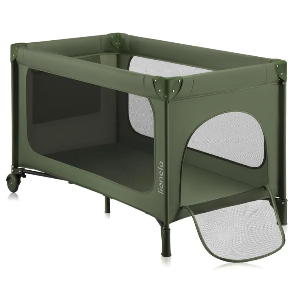 Le lit bébé lionelo jasmin easy fold green olive