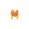 Lettre bois - m jaune
