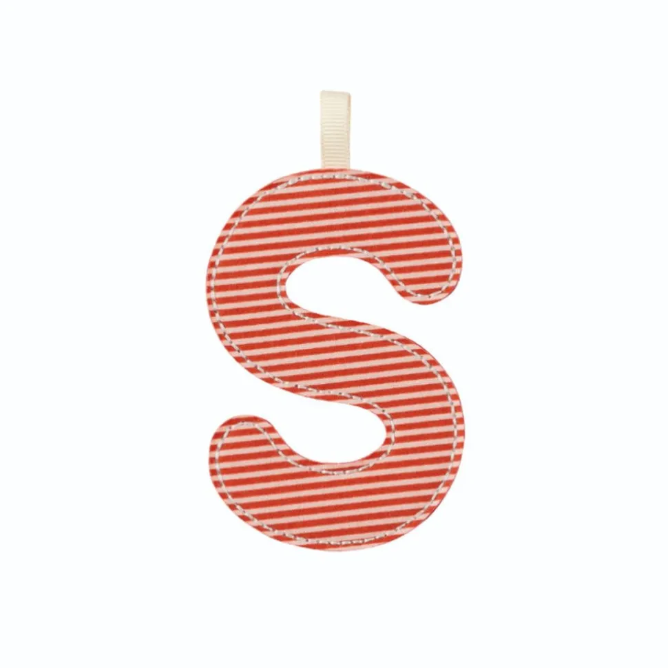 Lettre en tissu phosphorescente rouge s