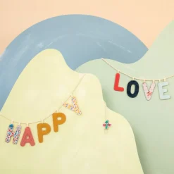 Lettre en tissu phosphorescente jaune p