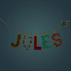 Lettre en tissu phosphorescente jaune l